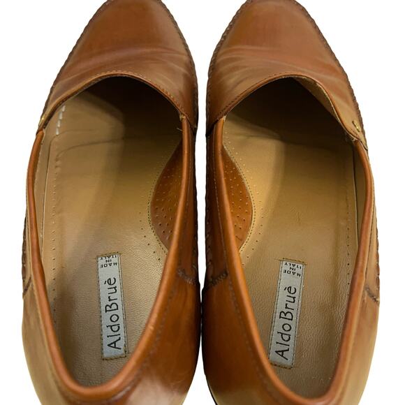 Aldo Brue Brown Mens Loafers Shoes Made in Italy Size 9.5 - Picture 3 of 7